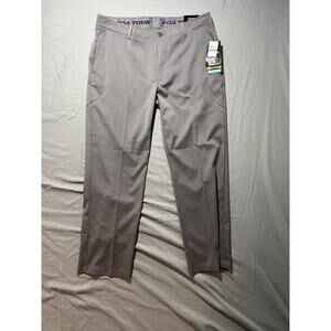 PGA Golf Tour Motionflux 360 NWT Mens Stretch Waistband Pants 36x29 Grey Golf